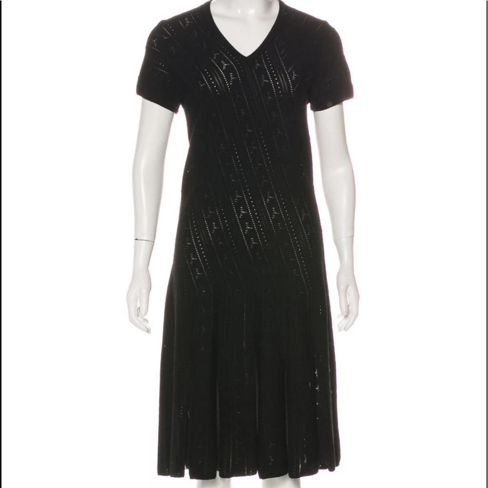 ROBERTO CAVALLI Midi Wool Dress, Black